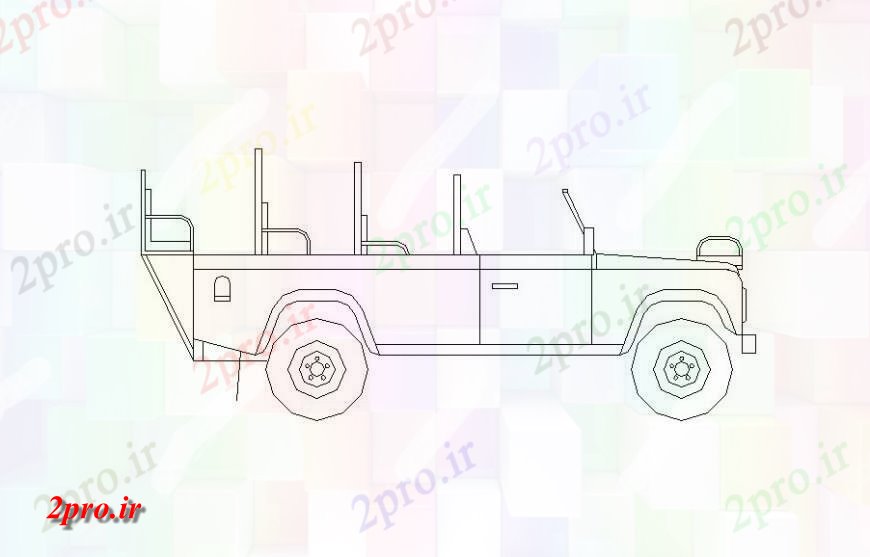دانلود نقشه بلوک وسایل نقلیه  دو بعدی  حمل و نقل خودرو  (کد118664)