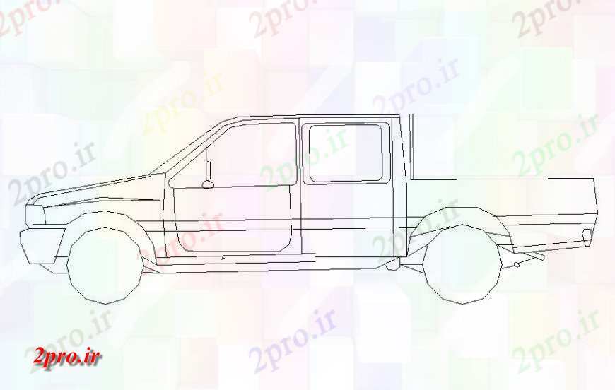دانلود نقشه بلوک وسایل نقلیه مدل دو بعدی  از وسیله نقلیه   (کد118673)