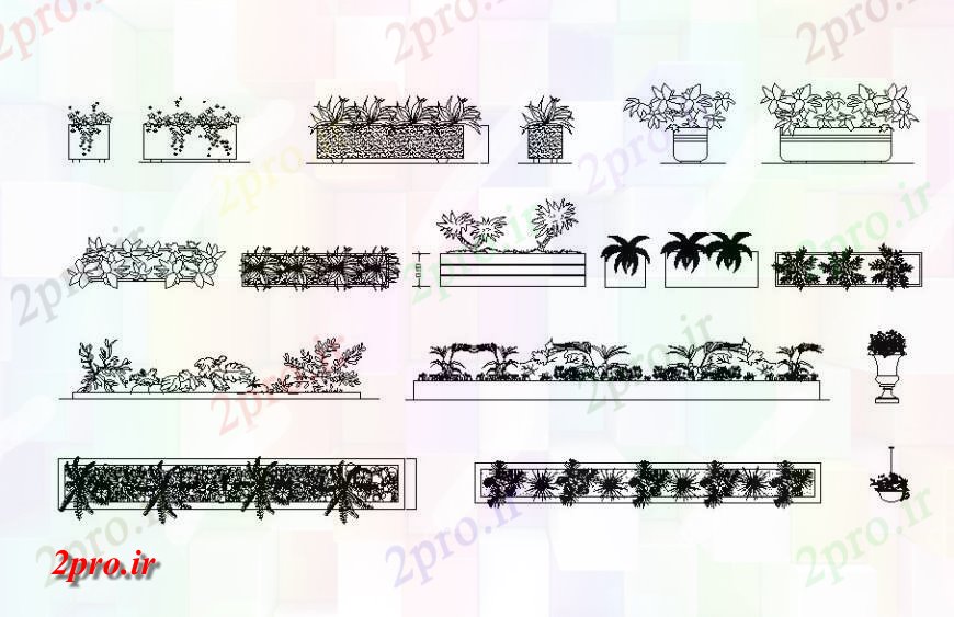 دانلود نقشه درختان و گیاهان  گل تخت  (کد118715)