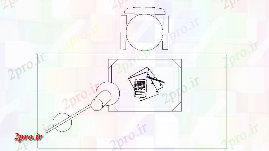 دانلود نقشه بلوک مبلمان نما از   جدول دفتر اتوکد میز (کد118842)
