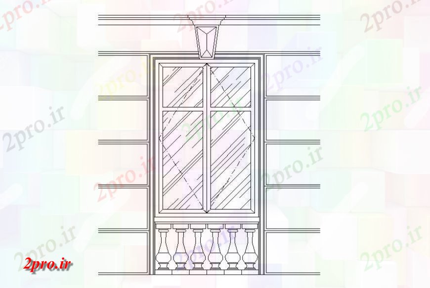 دانلود نقشه جزئیات طراحی در و پنجره   پنجره تزئینی  (کد118850)