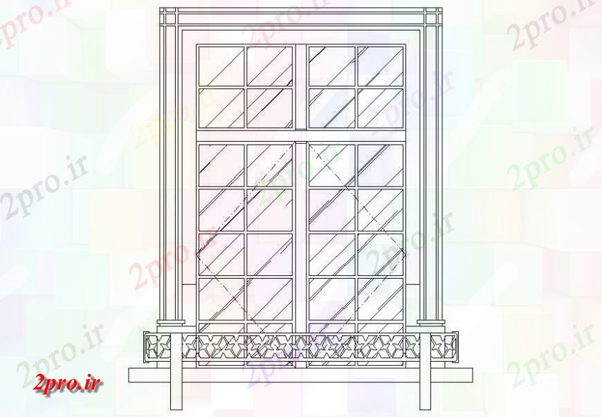 دانلود نقشه جزئیات طراحی در و پنجره   از پنجره شاتر شیشه ای  (کد118854)