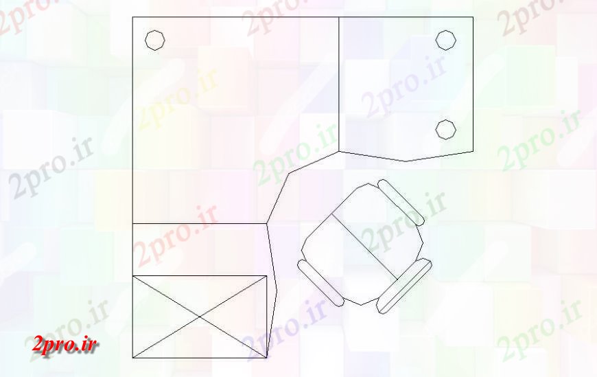 دانلود نقشه میز و صندلی  بلوک میز اداری  (کد118900)