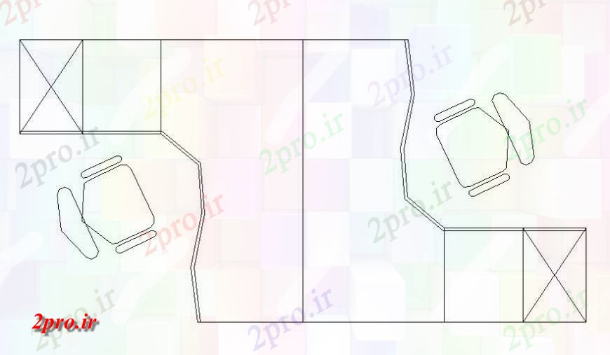 دانلود نقشه میز و صندلی  از z بلوک جدول شکل  (کد118929)