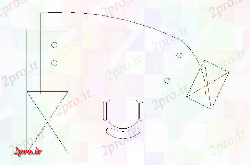 دانلود نقشه میز و صندلی  بلوک جدول شکل چهارم  (کد118939)