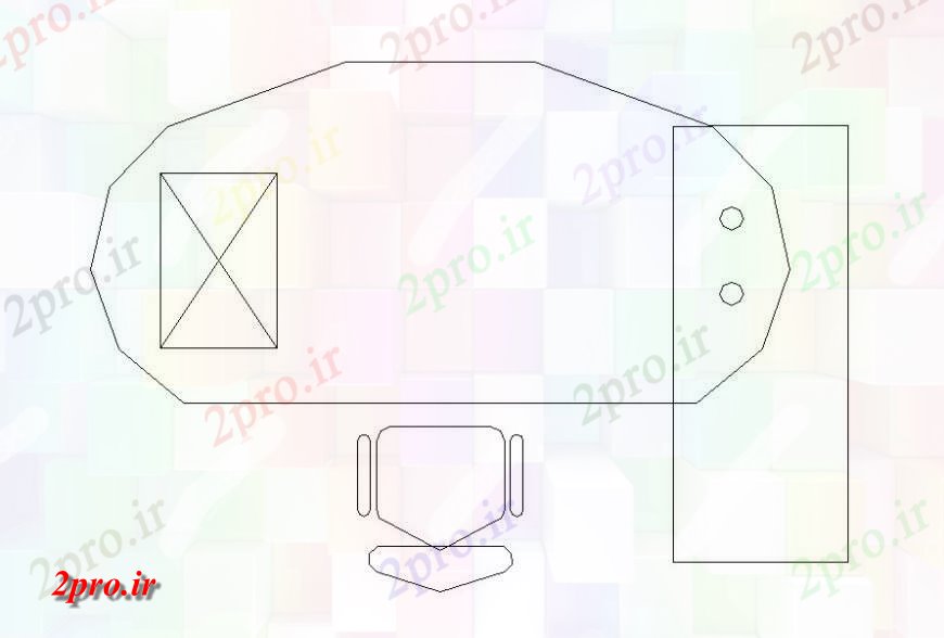 دانلود نقشه میز و صندلی  بلوک جدول multifoils لبه  (کد118942)