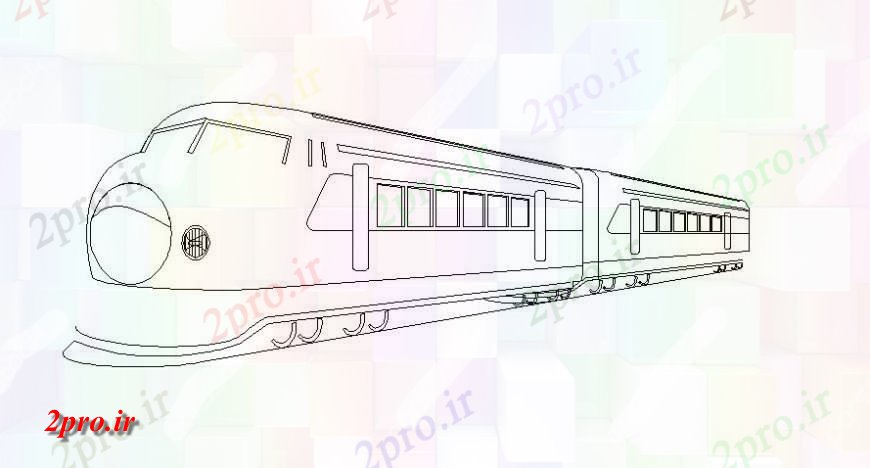 دانلود نقشه بلوک های حمل و نقل جزئیات قطار گلوله تریدی مدل  (کد118954)