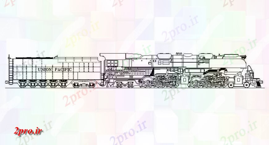 دانلود نقشه بلوک های حمل و نقل موتور قطار  طراحی در  اتوکد دو بعدی  (کد118988)