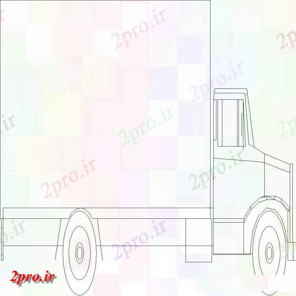 دانلود نقشه بلوک وسایل نقلیه جزئیات کامیون نما طراحی  دو بعدی  در  اتوکد (کد119009)