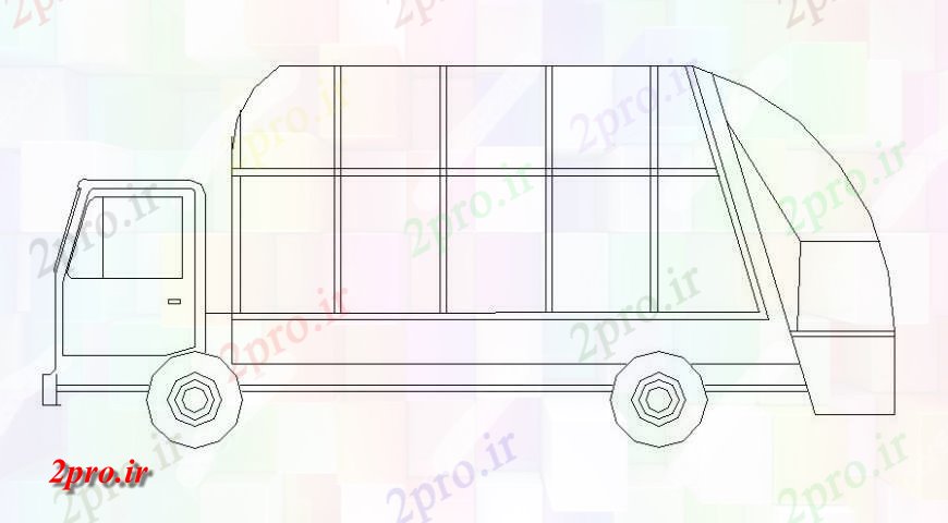 دانلود نقشه بلوک های حمل و نقل طراحی کامیون جزئیات نما  دو بعدی  در  اتوکد (کد119030)