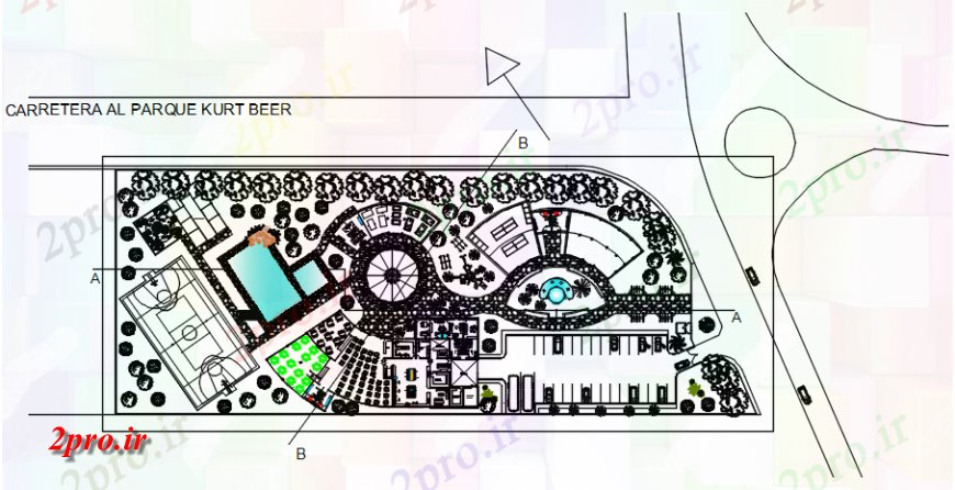 دانلود نقشه هتل - رستوران - اقامتگاه  رستوران طرحی   خودرو (کد119042)