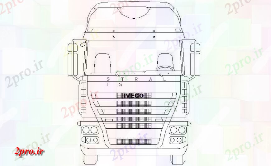 دانلود نقشه بلوک وسایل نقلیه نما اتوبوس طراحی  دو بعدی  در  اتوکد (کد119057)