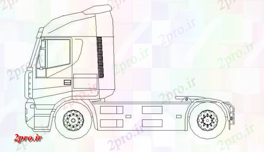 دانلود نقشه بلوک های حمل و نقل  نما کامیون  دو بعدی  در  اتوکد (کد119059)