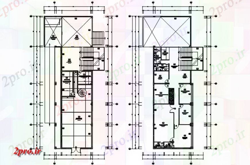 دانلود نقشه هتل - رستوران - اقامتگاه طرحی طبقه از هتل محل اقامت در خودکار 22 در 40 متر (کد119065)