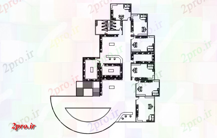 دانلود نقشه جزئیات و فضای داخلی شرکت طراحی داخلی بیمارستان 38 در 58 متر (کد119078)