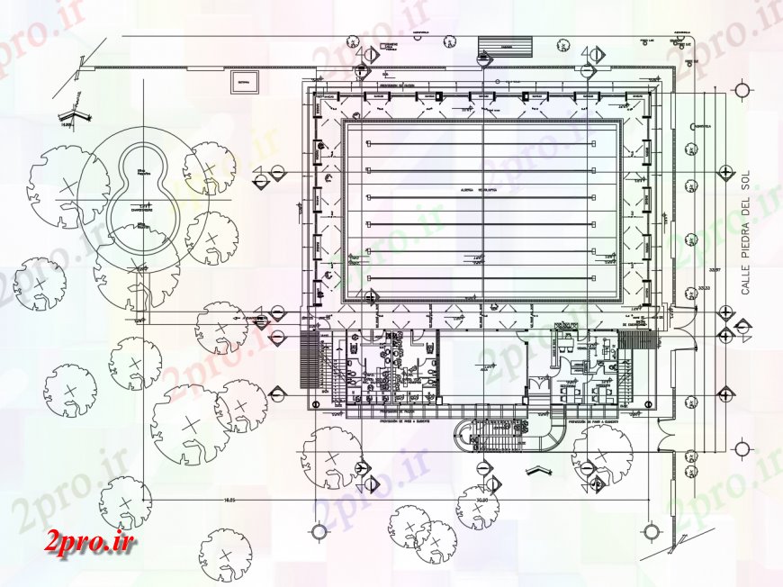 دانلود نقشه ساختمان اداری - تجاری - صنعتی ساختمان اداری طراحی معماری خودکار 25 در 26 متر (کد119127)