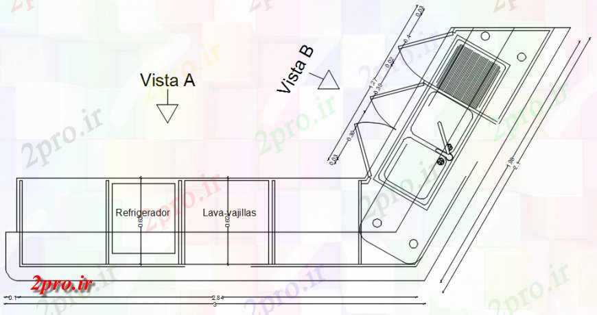 دانلود نقشه هتل - رستوران - اقامتگاه طرحی نوار در خودکار 2 در 3 متر (کد119164)