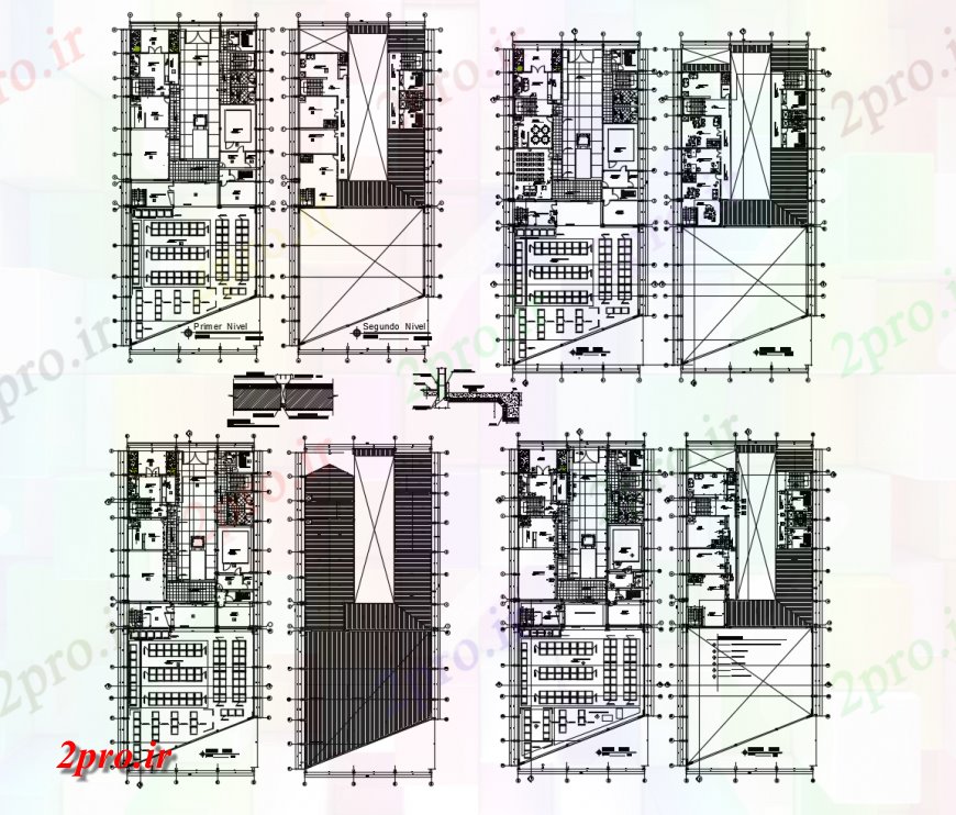 دانلود نقشه مسکونی ، ویلایی ، آپارتمان تجملات ویلا با کف خانه باشگاه توزیع طراحی جزئیات 20 در 50 متر (کد119209)