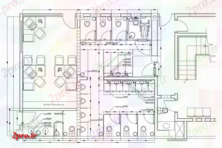 دانلود نقشه ساختمان اداری - تجاری - صنعتی محلی دفتر شرکت طرحی توزیع طرحی های 7 در 8 متر (کد119212)