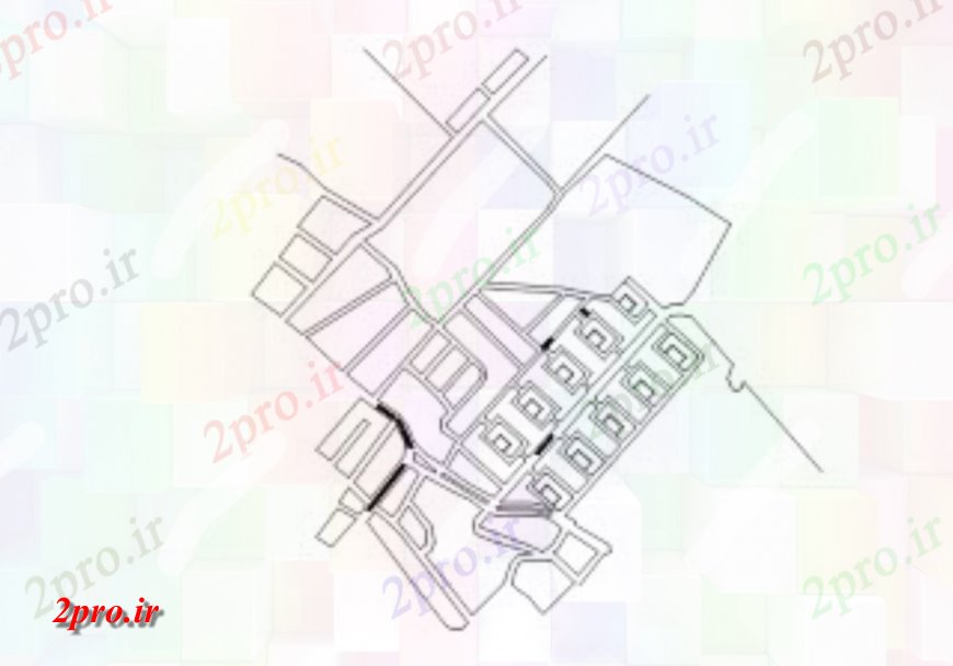 دانلود نقشه برنامه ریزی شهری طرحی سکونت در شهر 6 در 20 متر (کد119226)