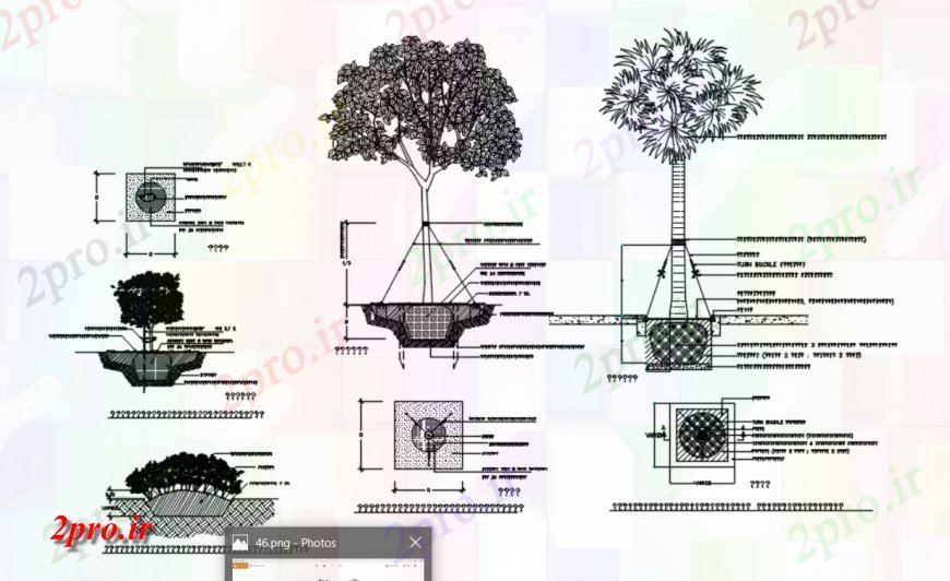 دانلود نقشه درختان و گیاهان  درخت جزئیات کشت و زرع (کد119236)