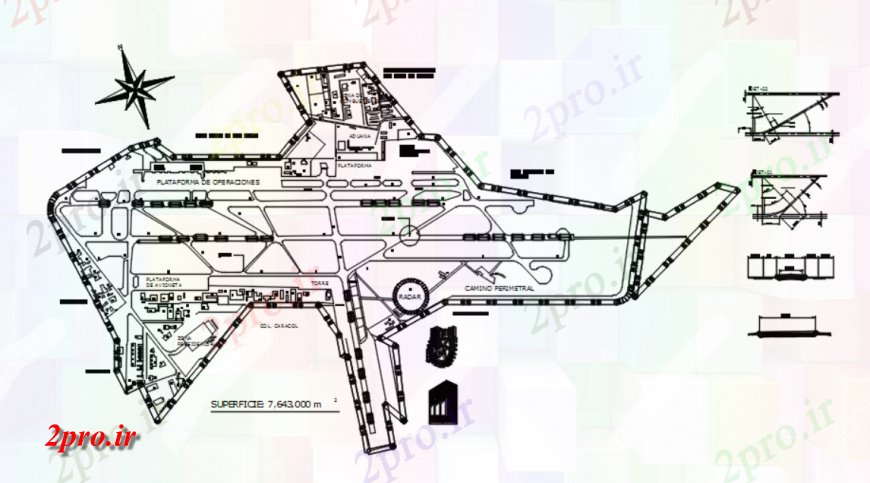 دانلود نقشه فرودگاه  از فرودگاه شهرستان جزئیات  مکزیک (کد119244)