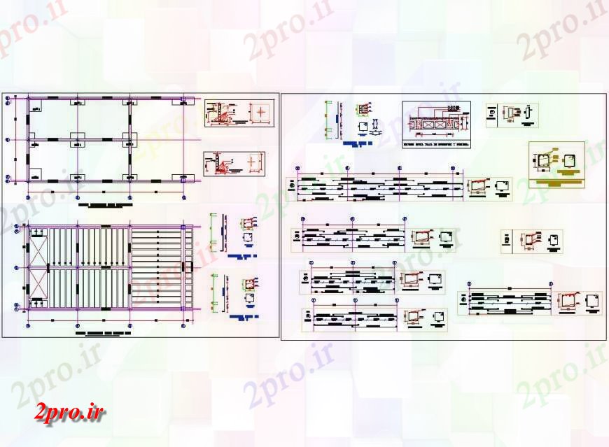 دانلود نقشه جزئیات ساخت و ساز جزئیات طرحی سقف طراحی ساختار  (کد119248)