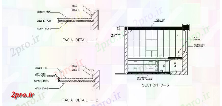 دانلود نقشه جزئیات طراحی ساخت آشپزخانه پلت فرم آشپزخانه بخش نمای سازنده  (کد119272)