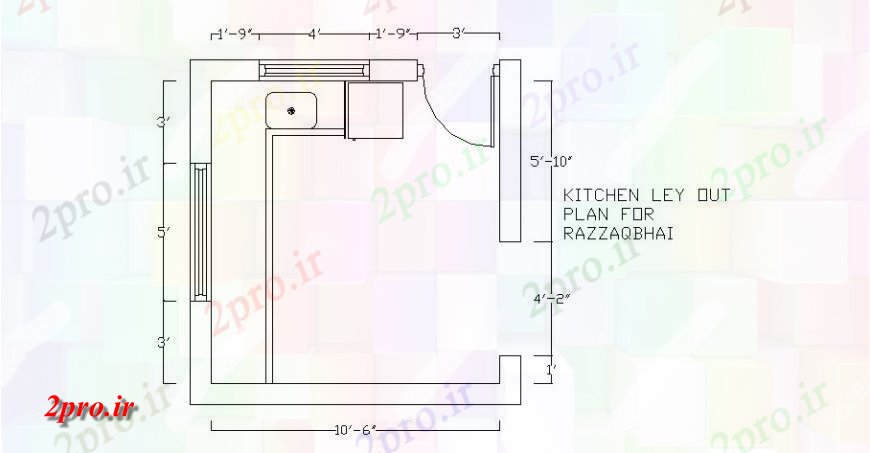 دانلود نقشه آشپزخانه خانه آشپزخانه کوچک طرحی کلی طرح (کد119278)