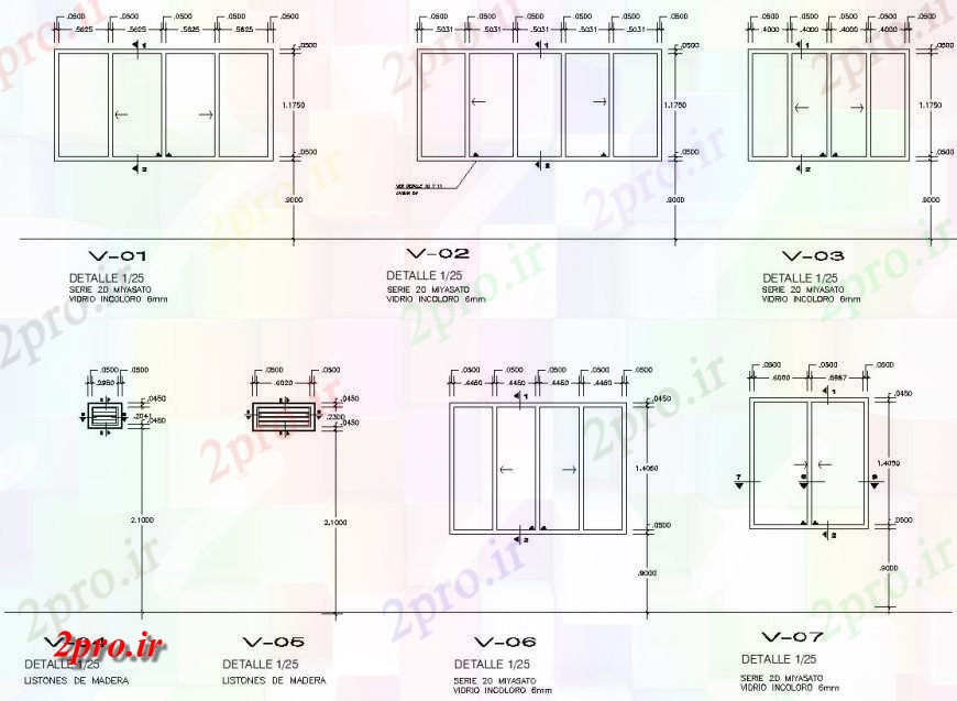 دانلود نقشه جزئیات طراحی در و پنجره  تهویه و پنجره واحد طراحی جزئیات  (کد119293)