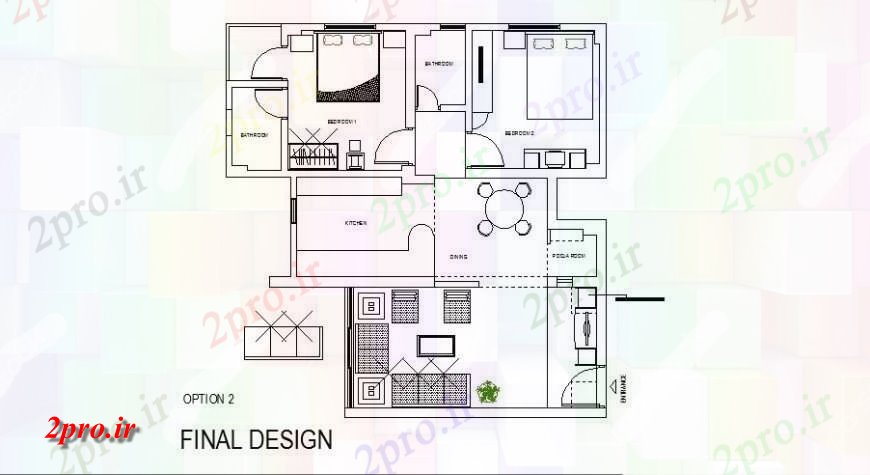 دانلود نقشه مسکونی ، ویلایی ، آپارتمان یکی از خانه خانواده طرحی معماری نهایی طرح 8 در 9 متر (کد119313)
