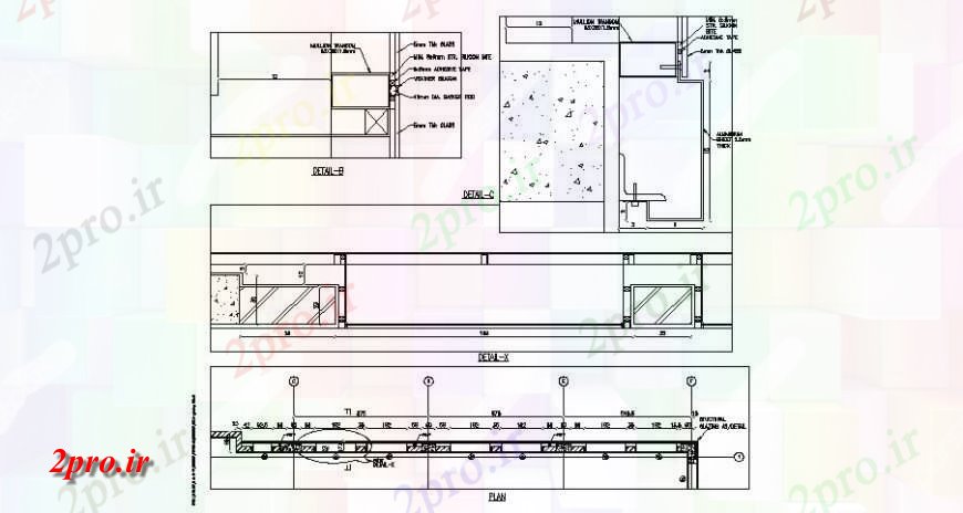 دانلود نقشه طراحی جزئیات ساختار فرمت پوشش شیشه ای سازه و پنجره برنامه تجدید نظر طراحی جزئیات کلینیک  (کد119333)