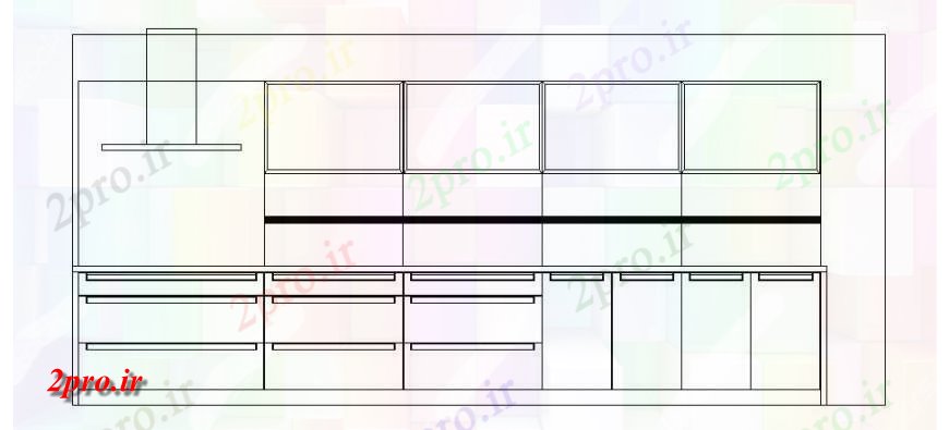 دانلود نقشه طراحی مبلمان آشپزخانه صفحه اول گاه کابینت آشپزخانه  نما طراحی جزئیات (کد119349)