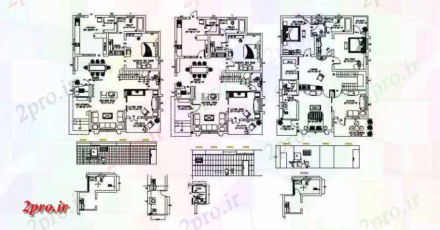 دانلود نقشه مسکونی ، ویلایی ، آپارتمان یک خانواده طراحی طبقه خانه با بهداشتی طراحی جزئیات 10 در 13 متر (کد119358)
