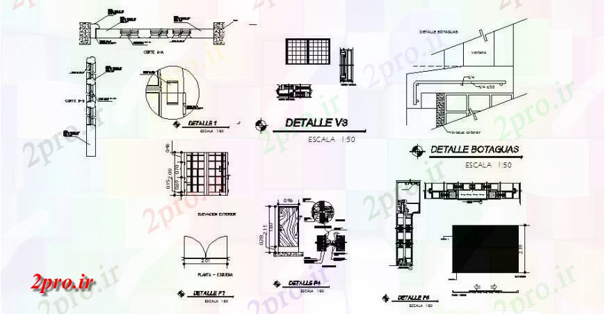 دانلود نقشه جزئیات طراحی در و پنجره  درب و پنجره جزئیات نصب و راه اندازی خانه جمعی (کد119382)