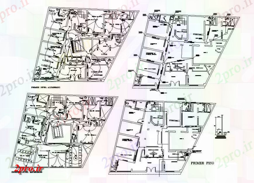 دانلود نقشه بیمارستان - درمانگاه - کلینیک طرحی طبقه درمانگاه بیمارستان و طرحی های الکتریکی طرحی های 17 در 21 متر (کد119419)