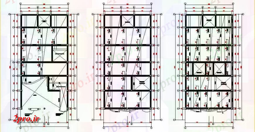 دانلود نقشه طراحی جزئیات ساختار ساختار پایه و اساس تمام طبقه از هتل ساختمان طراحی جزئیات 9 در 18 متر (کد119443)