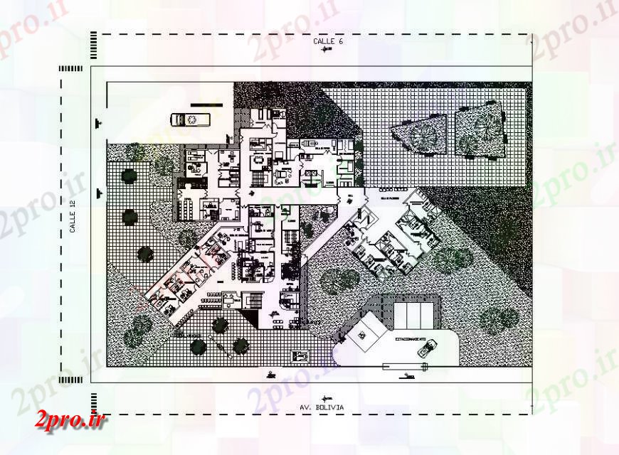 دانلود نقشه بیمارستان - درمانگاه - کلینیک زنان مرکز بهداشت طرحی معماری طرحی 41 در 50 متر (کد119454)