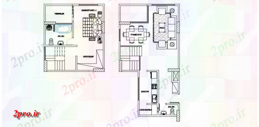 دانلود نقشه مسکونی ، ویلایی ، آپارتمان خانه زمین و توزیع طبقه اول طرحی 20 در 120 متر (کد119461)