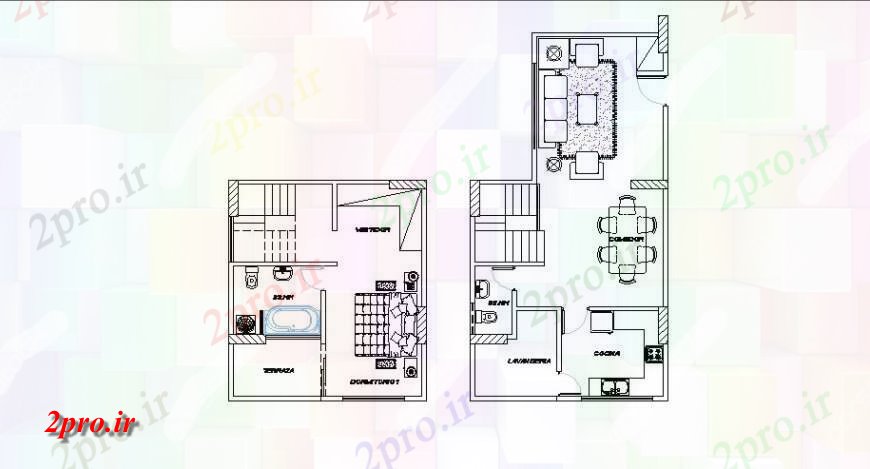 دانلود نقشه مسکونی ، ویلایی ، آپارتمان زیبا مسکونی طرحی خانه طرح 20 در 120 متر (کد119463)