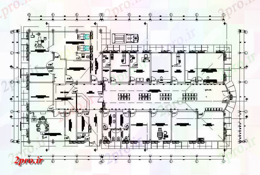 دانلود نقشه بیمارستان - درمانگاه - کلینیک جزئیات طراحی توزیع بیمارستان شهری طراحی جزئیات 18 در 33 متر (کد119480)