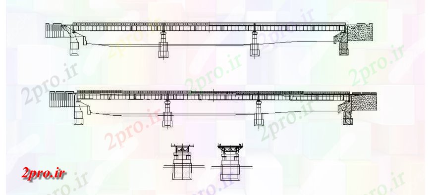 دانلود نقشه جزئیات ساخت پل پل جلو، عقب و جلو بخش با سازنده  ساختار طراحی جزئیات  (کد119492)