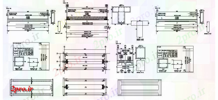 دانلود نقشه جزئیات ساخت پل نه متر نما پل، بخش و  ساخت و ساز طراحی جزئیات (کد119494)