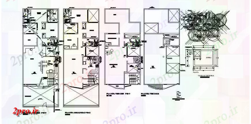 دانلود نقشه مسکونی ، ویلایی ، آپارتمان نصب و راه اندازی لوله کشی از همه طبقه آپارتمان مسکونی ساخت 20 در 29 متر (کد119505)