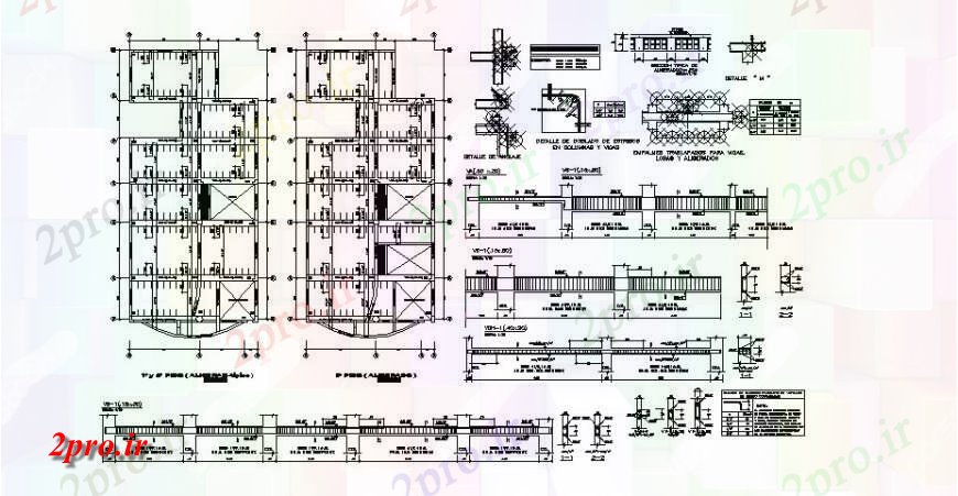 دانلود نقشه طراحی جزئیات ساختار بنیاد طرح، ساختار پرتو و  ساخت و ساز طراحی جزئیات (کد119524)
