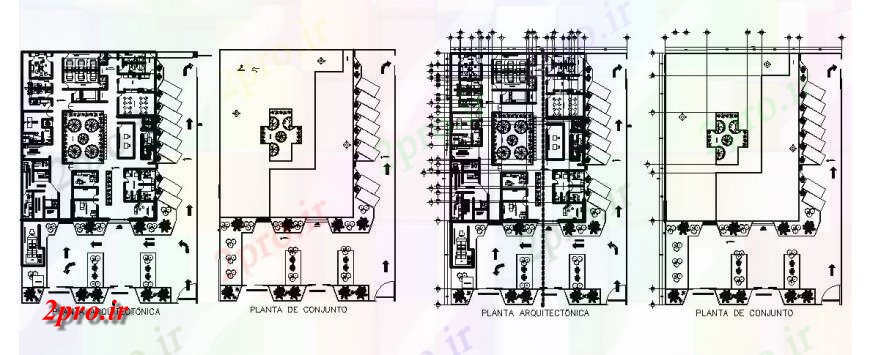 دانلود نقشه ساختمان اداری - تجاری - صنعتی ساختمان اداری شرکت طراحی معماری و مونتاژ جزئیات 26 در 33 متر (کد119548)