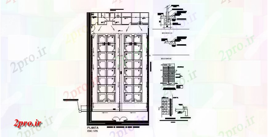 دانلود نقشه هایپر مارکت - مرکز خرید - فروشگاه طرحی مرکز جامعه تجاری و ساخت و ساز طراحی جزئیات 17 در 30 متر (کد119553)