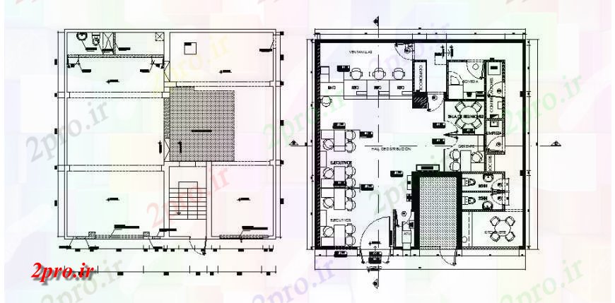 دانلود نقشه ساختمان اداری - تجاری - صنعتی اداره ساختمان اداری طرحی طبقه طرحی 11 در 12 متر (کد119559)
