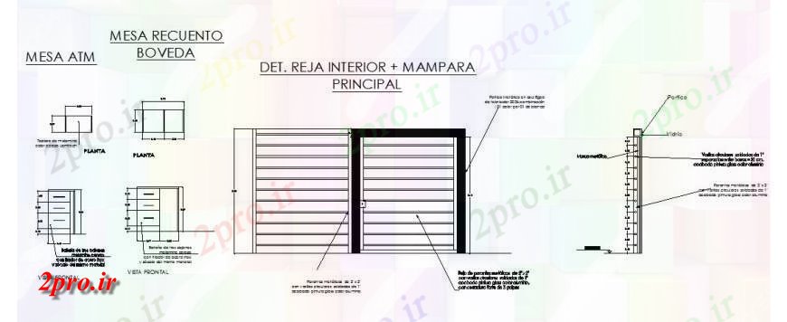 دانلود نقشه جزئیات طراحی در و پنجره  اصلی دروازه کوره های داخلی و نصب و راه اندازی (کد119567)