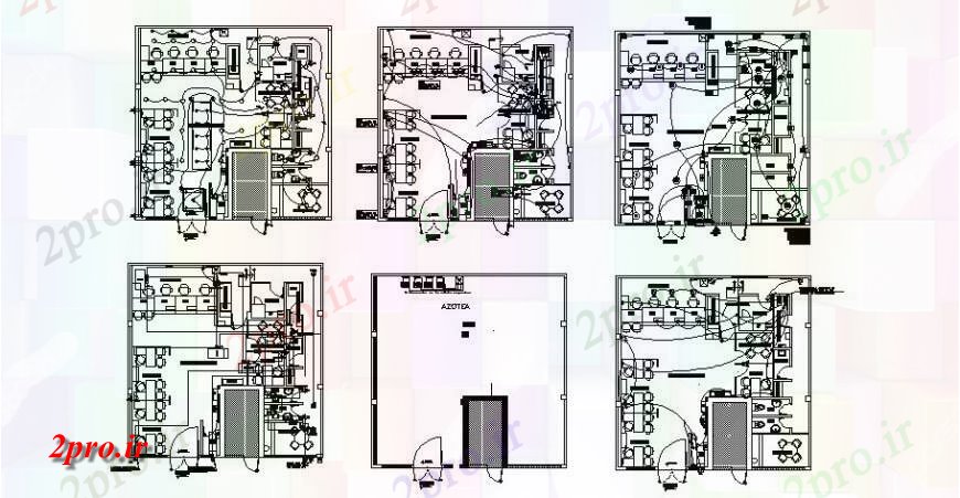دانلود نقشه ساختمان اداری - تجاری - صنعتی جزئیات طرحی طبقه دفتر با نصب و راه اندازی الکتریکی طرحی خودکار 12 در 12 متر (کد119573)
